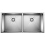 Blanco - Precision R10 37'' 50/50 Double Bowl Undermount Stainless Steel Kitchen Sink - Satin Polish