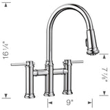 Empressa Pull-Down Dual-Spray Bridge Faucet - Chrome