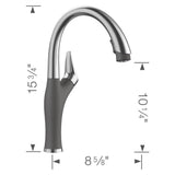 Artona Pull-Down Dual-Spray Kitchen Faucet - PVD Steel/Anthracite