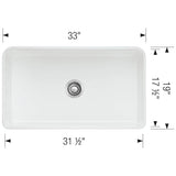 Cerana 33'' Fireclay Single Bowl Apron-Front Farmhouse Sink - White