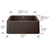 Ikon SILGRANIT 27'' Single Bowl Apron-Front Farmhouse Sink - Anthracite