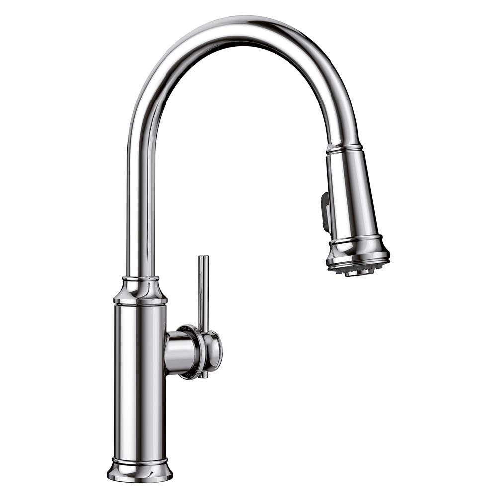 Blanco - Empressa High Arc Pull-Down Dual-Spray Kitchen Faucet - Chrome - Chrome