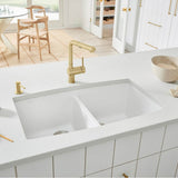 Performa SILGRANIT 33'' 50/50 Double Bowl Undermount Kitchen Sink - Cafe
