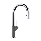 Blanco - Urbena Pull-Down Dual-Spray Kitchen Faucet - Chrome/Cinder - Chrome With Cinder