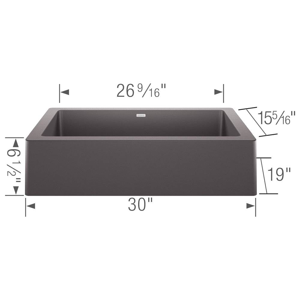 Vintera SILGRANIT 30'' Single Bowl Apron-Front Farmhouse Sink - Anthracite