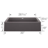 Vintera SILGRANIT 30'' Single Bowl Apron-Front Farmhouse Sink - Anthracite
