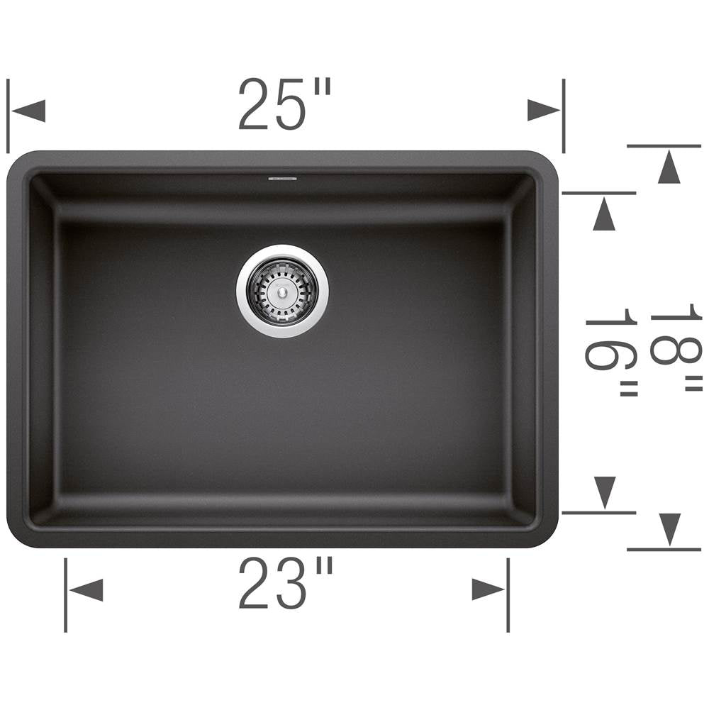 Precis SILGRANIT 25'' ADA Single Bowl Undermount Kitchen Sink - Cinder