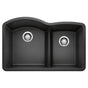 Blanco - Diamond SILGRANIT 32'' 60/40 Double Bowl Undermount Kitchen Sink with Low Divide - Anthracite - Anthracite