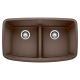 Blanco - Valea SILGRANIT 32'' 50/50 Double Bowl Undermount Kitchen Sink with Low Divide - Cafe - Cafe