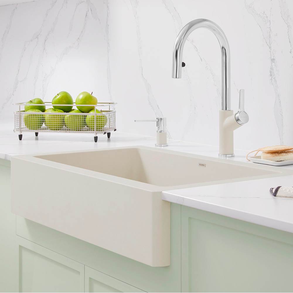 Urbena Pull-Down Dual-Spray Kitchen Faucet - Chrome/Soft White