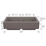 Vintera SILGRANIT 33'' Double Bowl Apron-Front Farmhouse Sink - Soft White