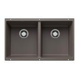 Blanco - Precis SILGRANIT 29'' 50/50 Double Bowl Undermount Kitchen Sink - Volcano Gray - Volcano Gray