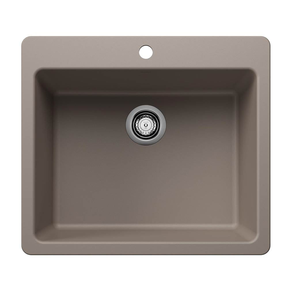 Blanco - Liven SILGRANIT 25'' Single Bowl Dual Mount Kitchen Sink - Truffle - Truffle
