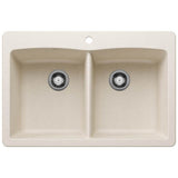 Blanco - Diamond SILGRANIT 33'' 50/50 Double Bowl Dual Mount Kitchen Sink - Soft White - Soft White