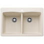 Blanco - Diamond SILGRANIT 33'' 50/50 Double Bowl Dual Mount Kitchen Sink - Soft White - Soft White
