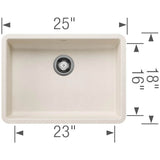 Precis SILGRANIT 25'' ADA Single Bowl Undermount Kitchen Sink - Soft White