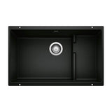 Blanco - Precis Cascade SILGRANIT 29'' Single Bowl Undermount Kitchen Sink with Colander - Coal Black - Coal Black