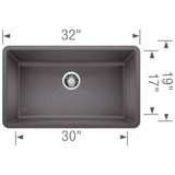 Precis SILGRANIT 32'' Super Single Undermount Kitchen Sink - Cafe
