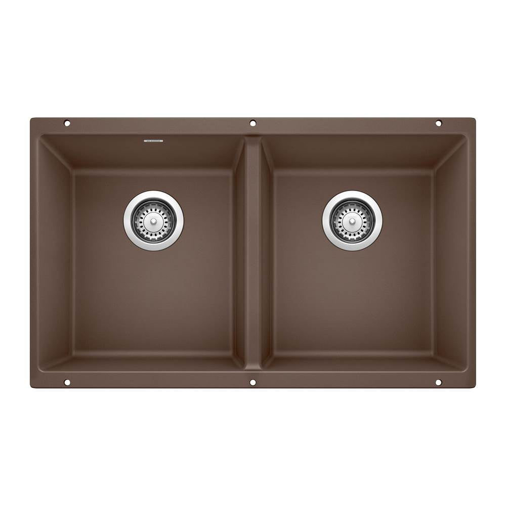 Blanco - Precis SILGRANIT 29'' 50/50 Double Bowl Undermount Kitchen Sink - Cafe - Cafe