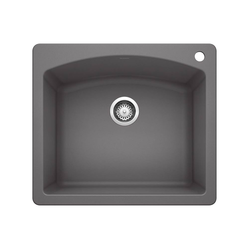 Blanco - Diamond SILGRANIT 25'' Single Bowl Dual Mount Kitchen Sink - Cinder - Cinder