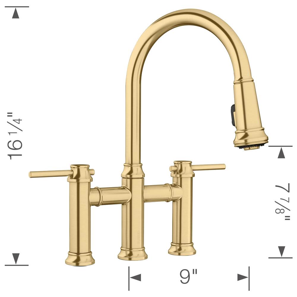 Empressa Pull-Down Dual-Spray Bridge Faucet - Chrome