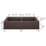 Vintera SILGRANIT 33'' Double Bowl Apron-Front Farmhouse Sink - Anthracite
