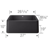 Ikon SILGRANIT 27'' Single Bowl Apron-Front Farmhouse Sink - Anthracite