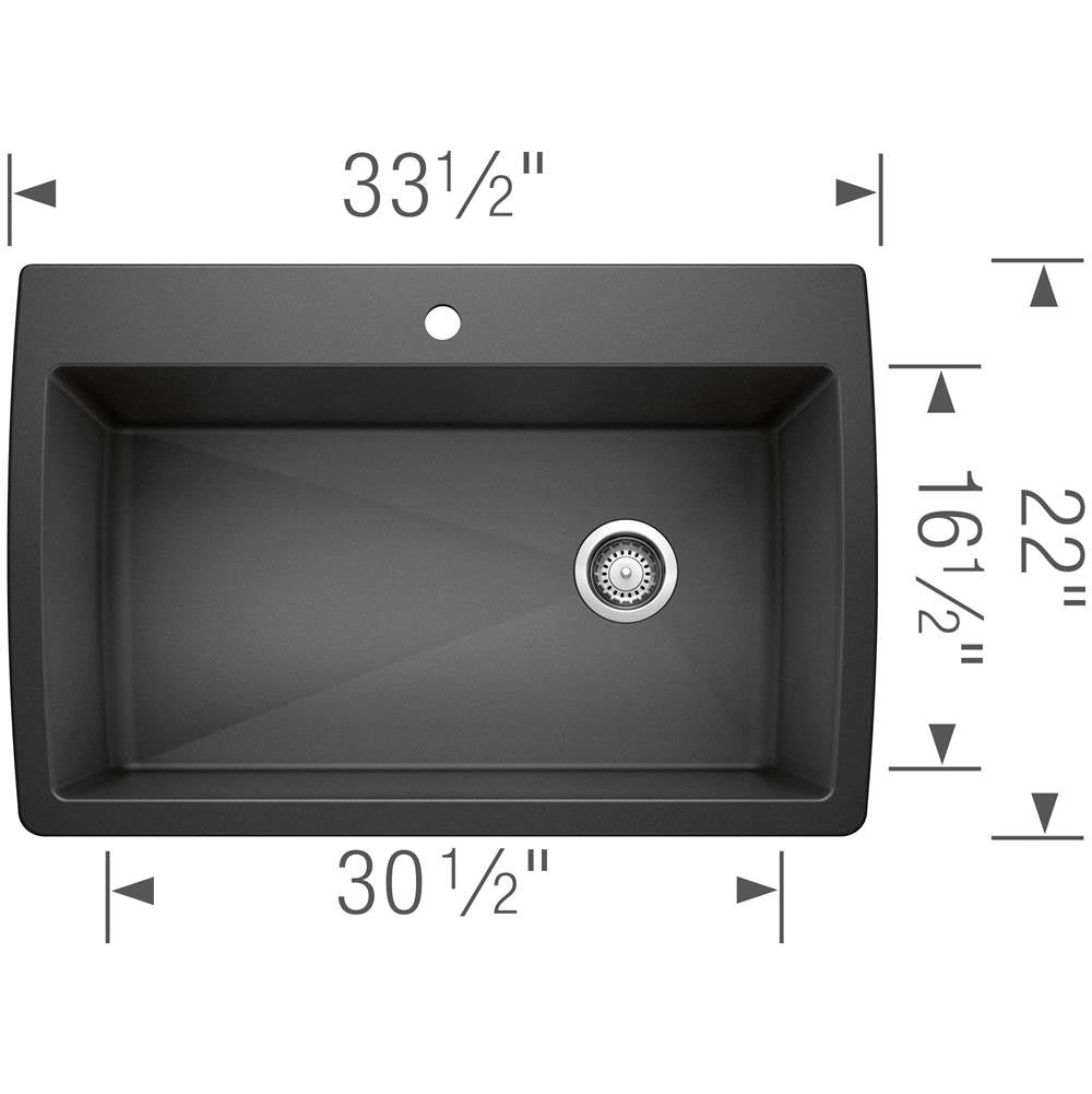 Diamond SILGRANIT 33.5'' Super Single Dual Mount Kitchen Sink - Cafe