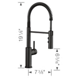 Catris Semi-Pro Pull-Down Dual-Spray Kitchen Faucet - Matte Black