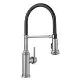 Blanco - Empressa Semi-Pro Pull-Down Dual-Spray Kitchen Faucet - PVD Steel - PVD Steel