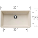 Precis SILGRANIT 32'' Super Single Undermount Kitchen Sink - Soft White