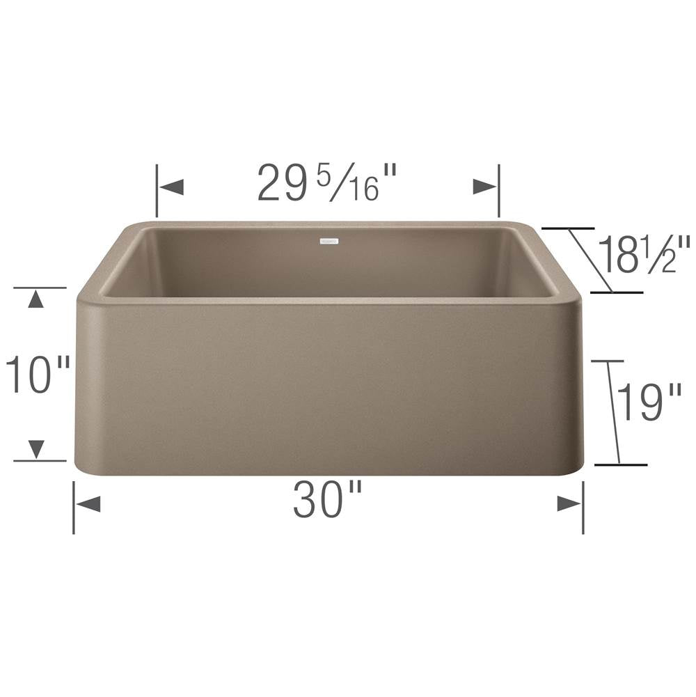 Ikon SILGRANIT 30'' Single Bowl Apron-Front Farmhouse Sink - Anthracite