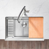 Quatrus R15 Ergon 33'' Single Bowl Apron-Front Stainless Steel Farmhouse Sink
