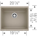 Precis SILGRANIT 21'' Single Bowl Undermount Kitchen Sink - Coal Black