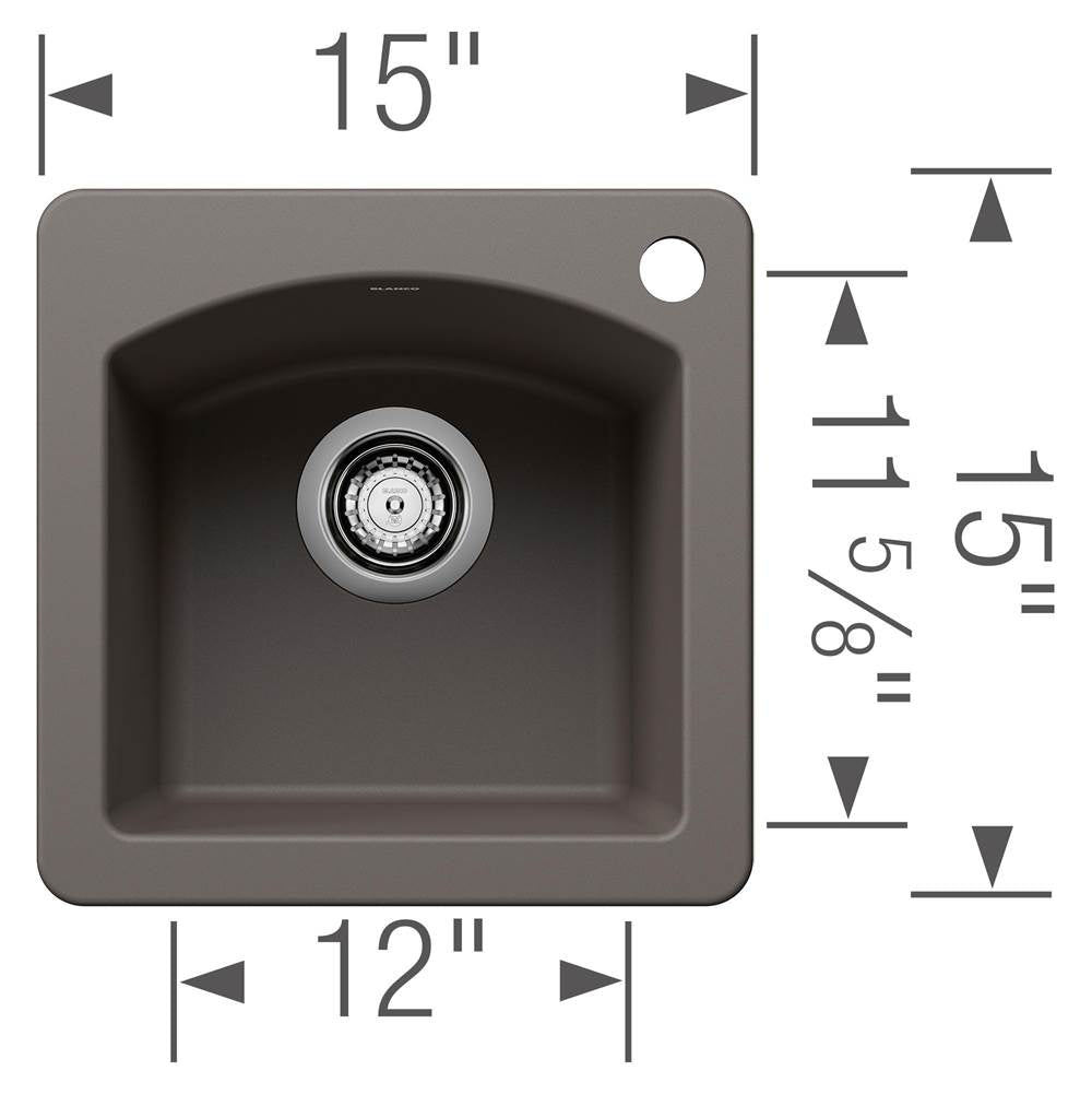 Diamond SILGRANIT 15'' Dual Mount Bar Sink - Cafe