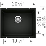 Precis SILGRANIT 21'' Single Bowl Undermount Kitchen Sink - Coal Black