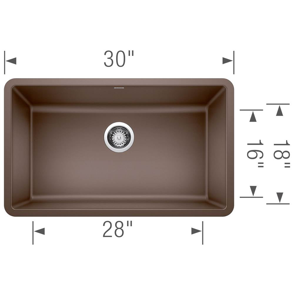 Precis SILGRANIT 30'' Single Bowl Undermount Kitchen Sink - Cinder