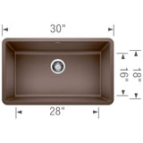 Precis SILGRANIT 30'' Single Bowl Undermount Kitchen Sink - Cinder