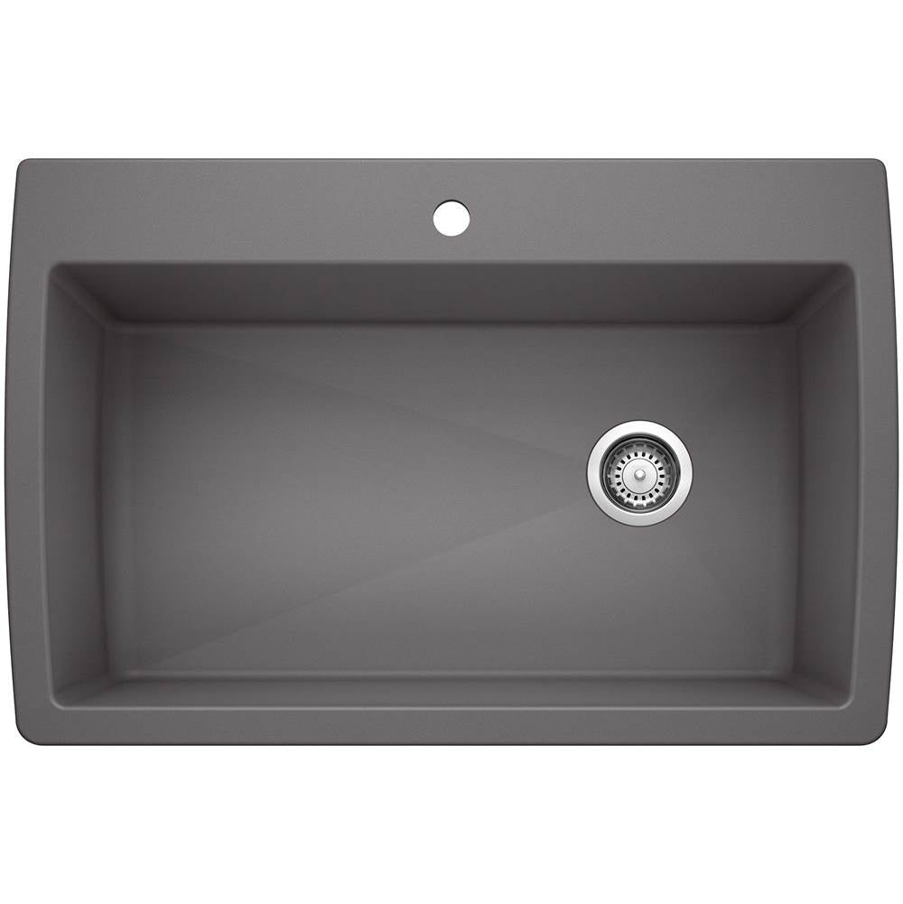 Blanco - Diamond SILGRANIT 33.5'' Super Single Dual Mount Kitchen Sink - Cinder - Cinder