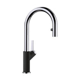 Blanco - Urbena Pull-Down Dual-Spray Kitchen Faucet - Chrome/Coal Black - Chrome With Coal Black
