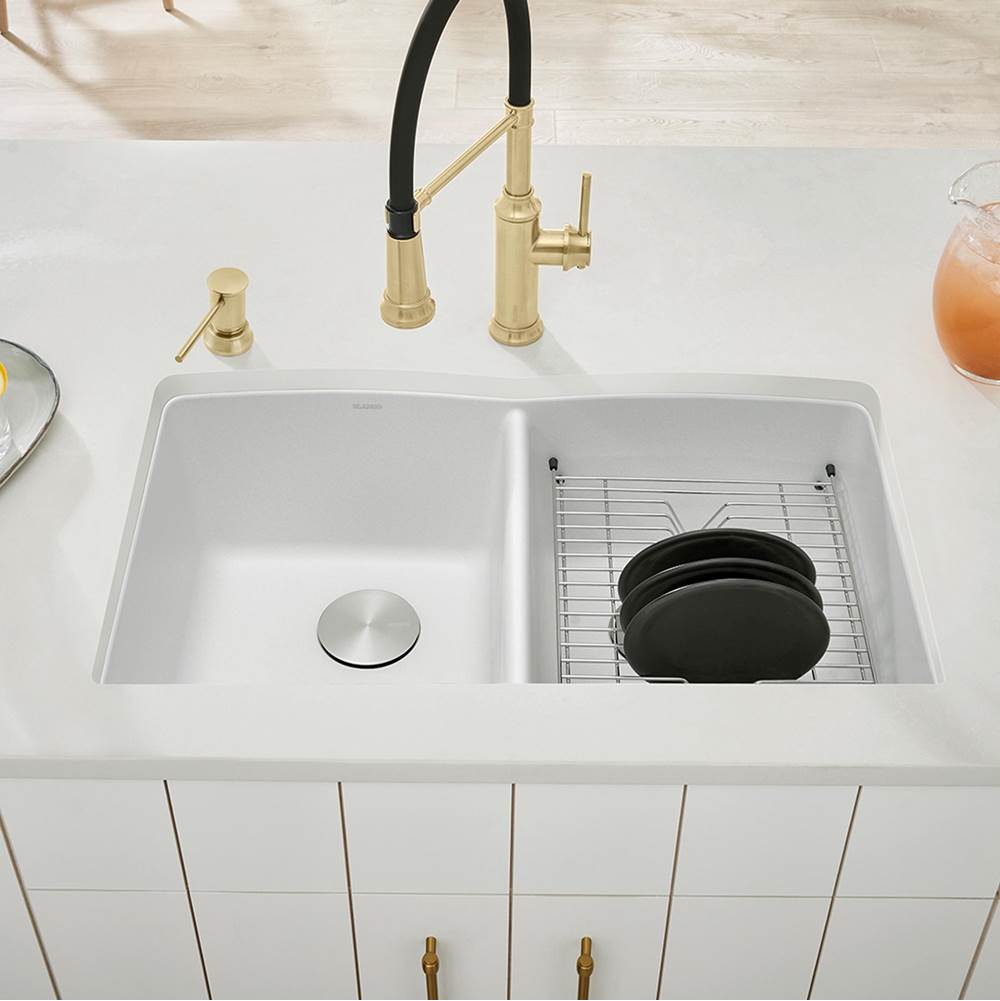 Diamond SILGRANIT 32'' 50/50 Double Bowl Undermount Kitchen Sink - Cafe
