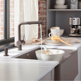 Linus Low Arc Pull-Out Dual-Spray Kitchen Faucet - Volcano Gray