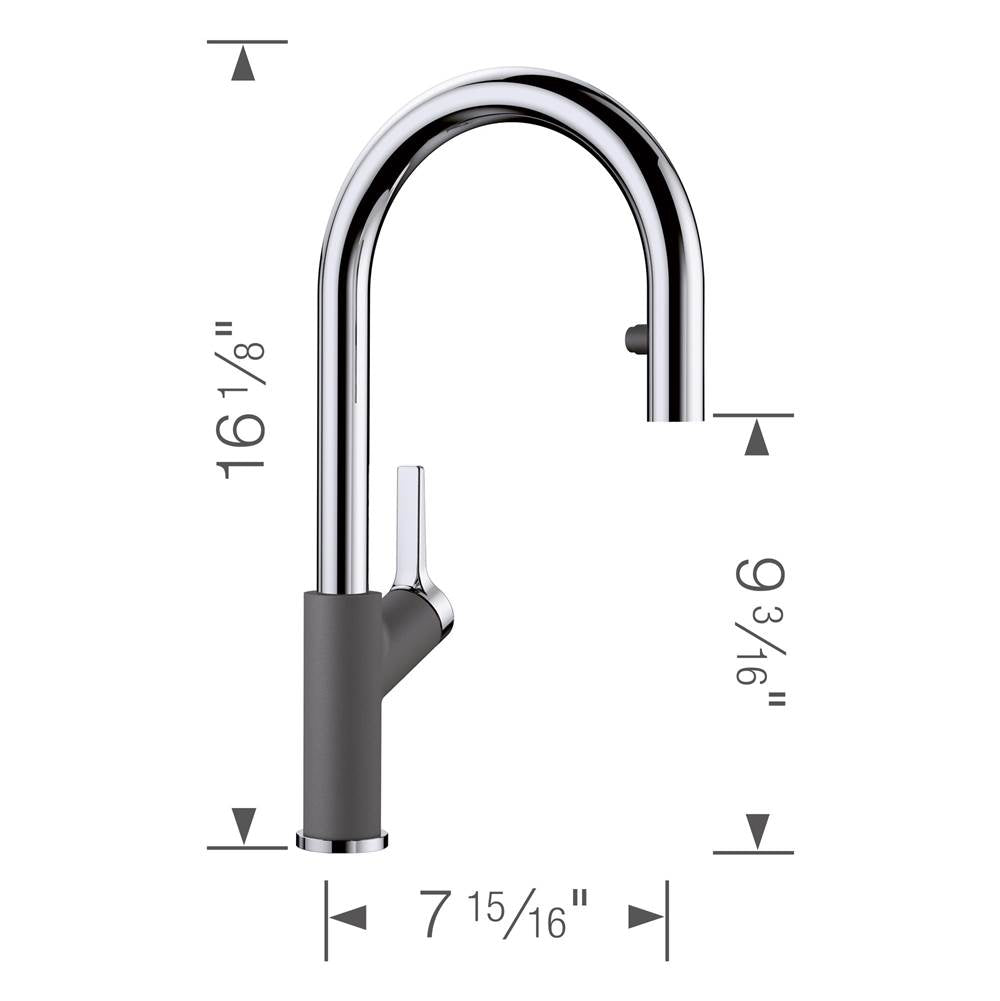 Urbena Pull-Down Dual-Spray Kitchen Faucet - Chrome
