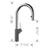 Urbena Pull-Down Dual-Spray Kitchen Faucet - Chrome
