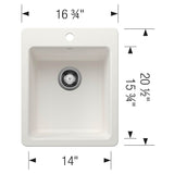 Liven SILGRANIT 17'' Dual Mount Bar Sink - Coal Black