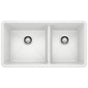 Blanco - Precis SILGRANIT 33'' 60/40 Double Bowl Undermount Kitchen Sink - White - White