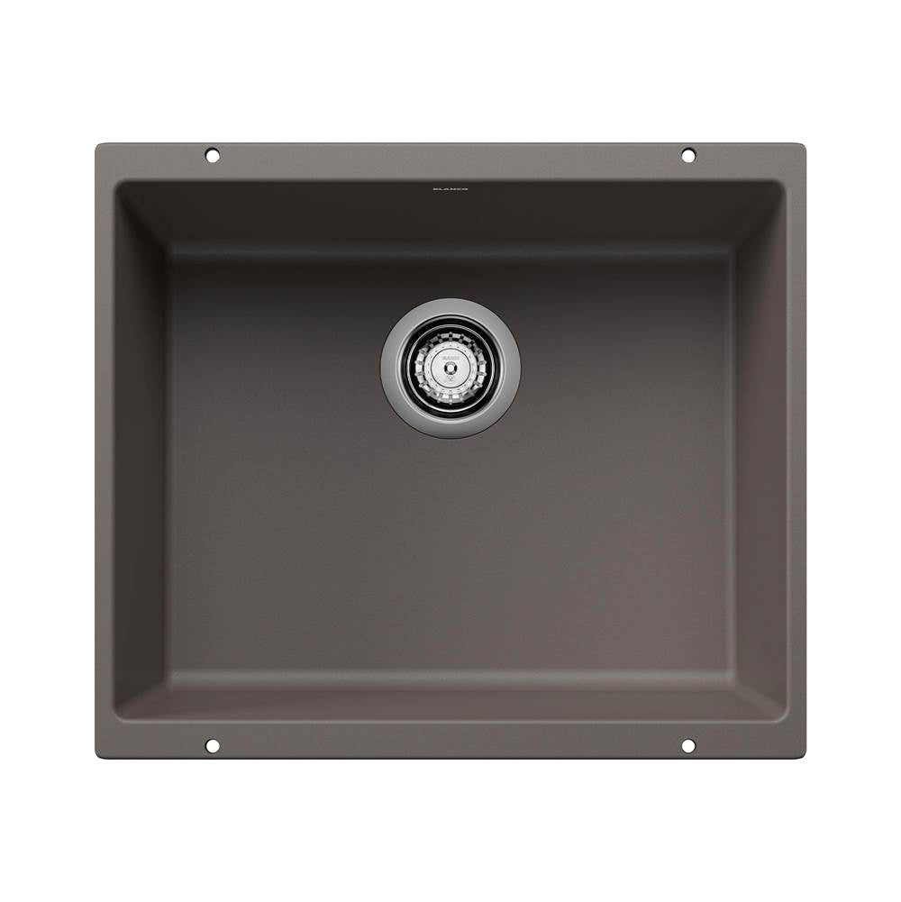 Blanco - Precis SILGRANIT 21'' Single Bowl Undermount Kitchen Sink - Volcano Gray - Volcano Gray