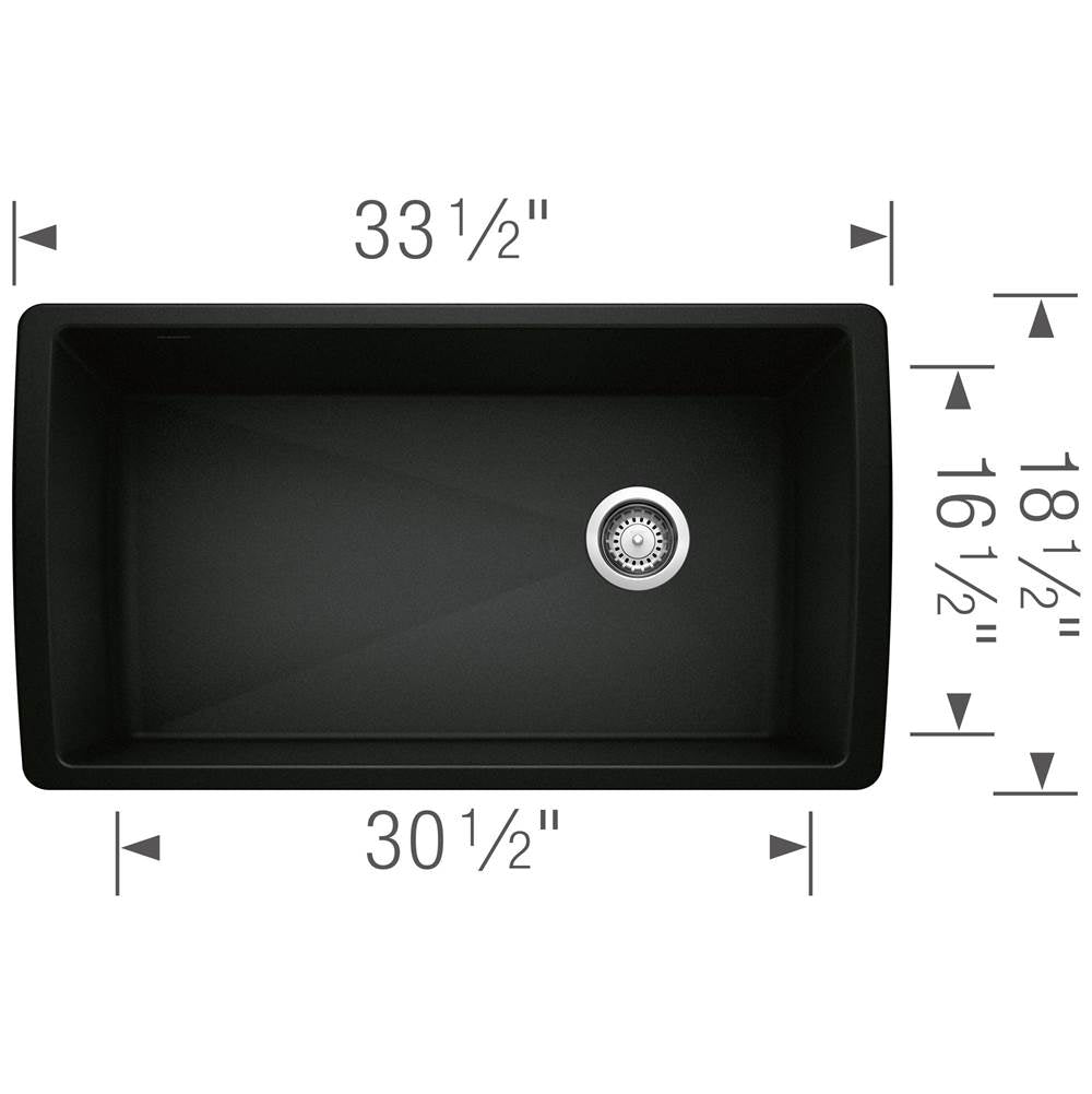 Diamond SILGRANIT 33'' Super Single Undermount Kitchen Sink - Cinder