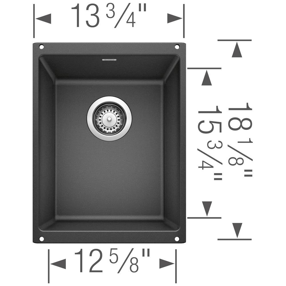 Precis SILGRANIT 13'' Undermount Bar Sink - Coal Black