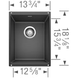 Precis SILGRANIT 13'' Undermount Bar Sink - Coal Black